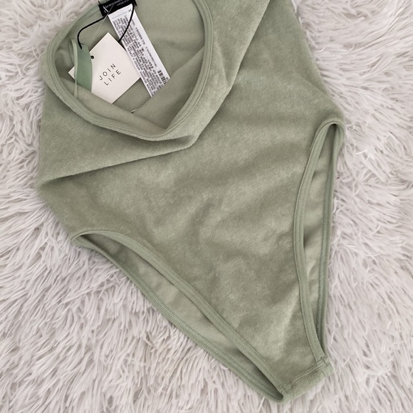 Nwt Zara french terry one shoulder bodysuit - Picture 4 of 5